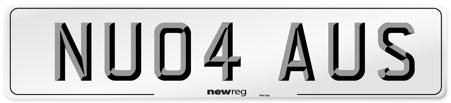 NU04 AUS Number Plate from New Reg